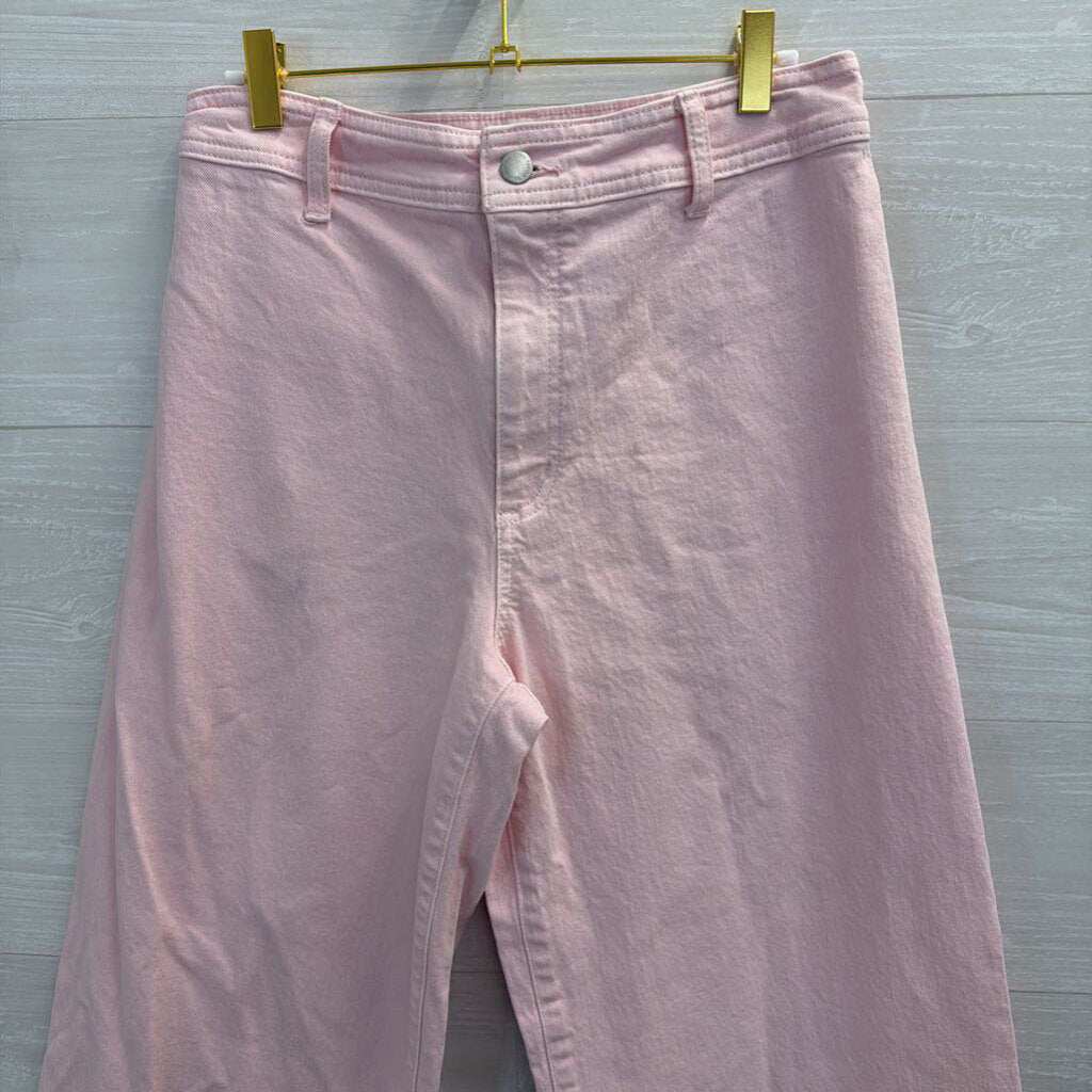 Pink Wide Leg Denim Jeans 8