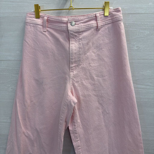 Pink Wide Leg Denim Jeans 8