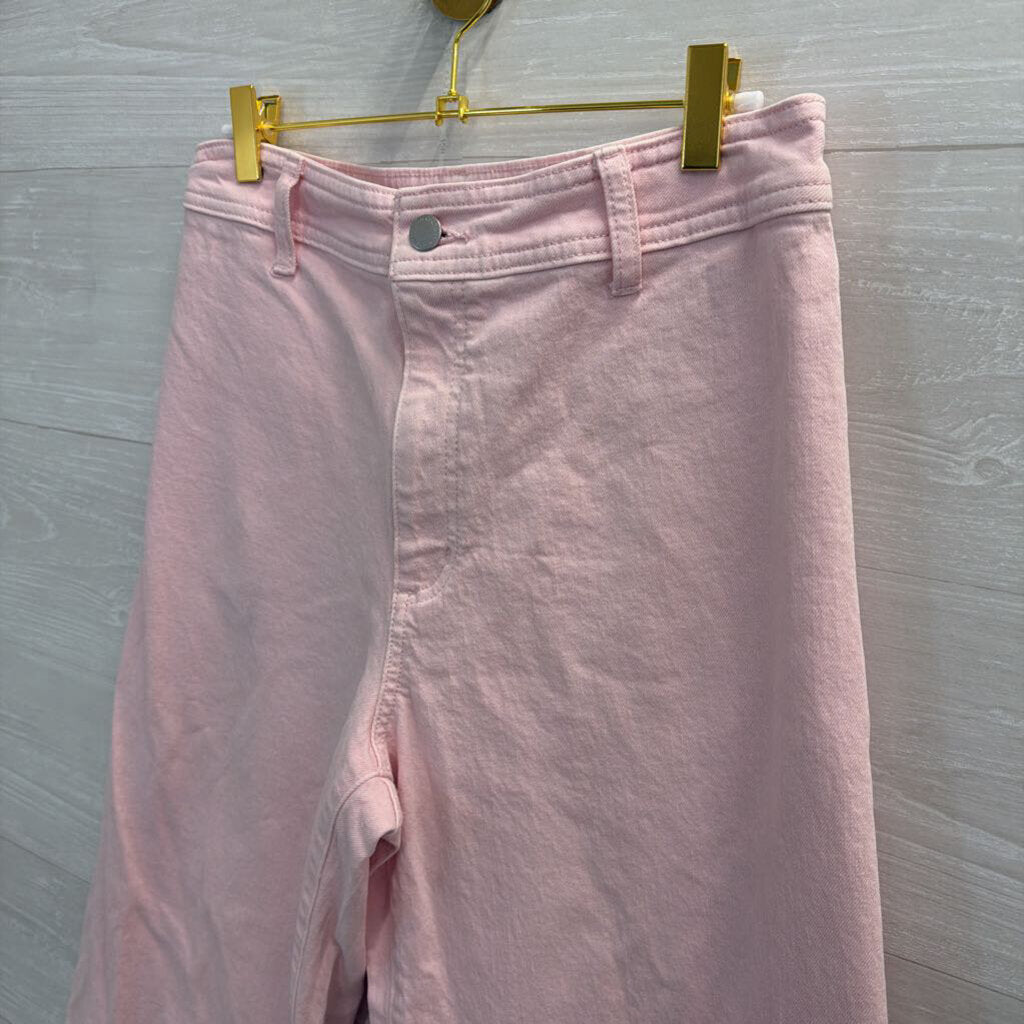 Pink Wide Leg Denim Jeans 8