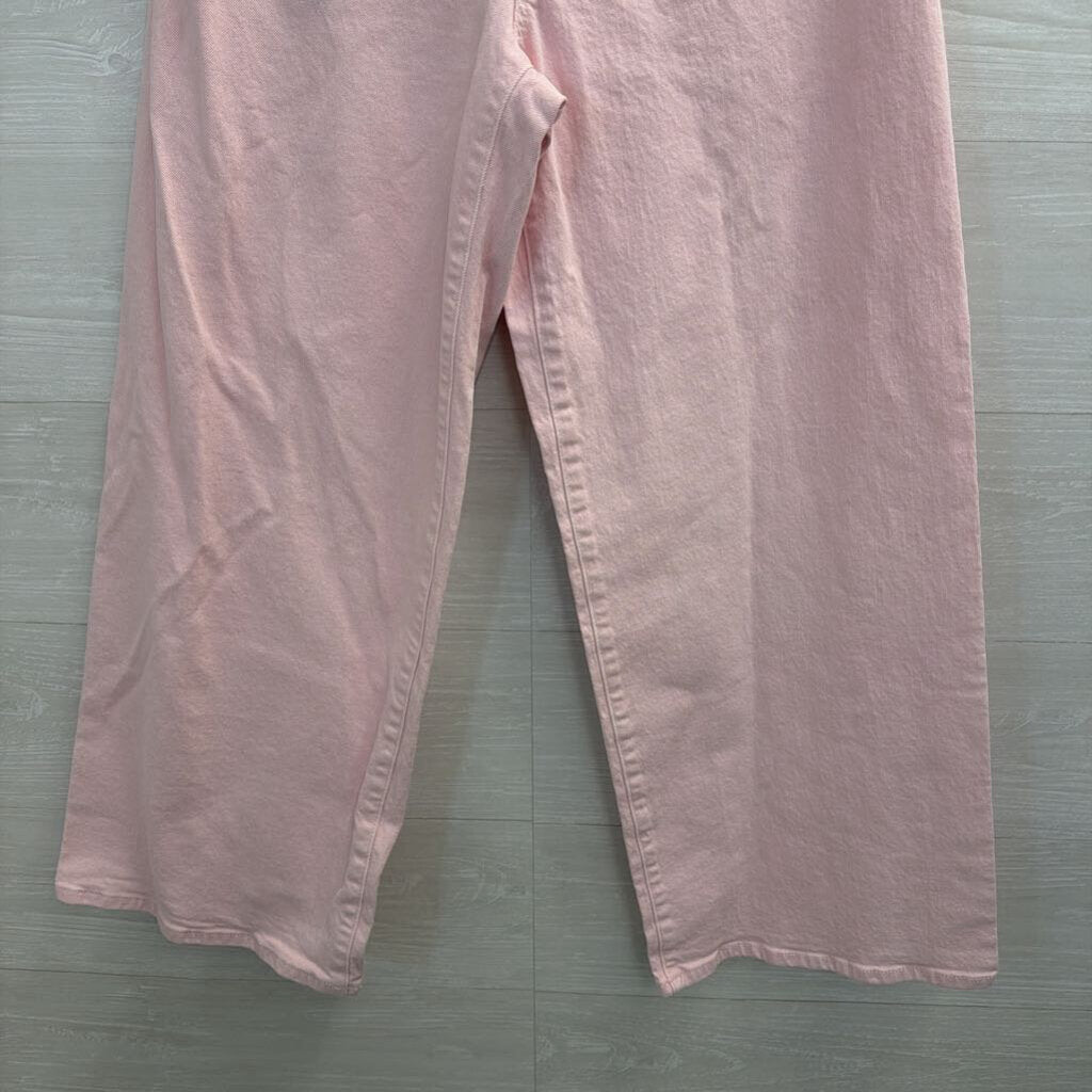 Pink Wide Leg Denim Jeans 8