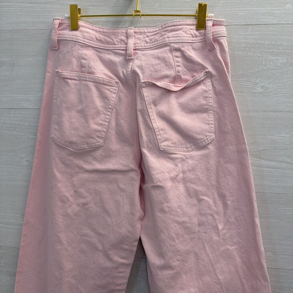 Pink Wide Leg Denim Jeans 8