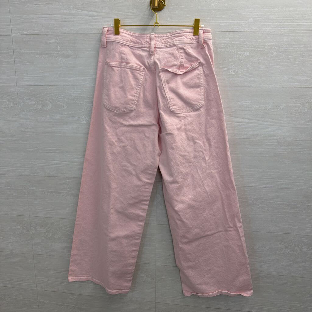 Pink Wide Leg Denim Jeans 8
