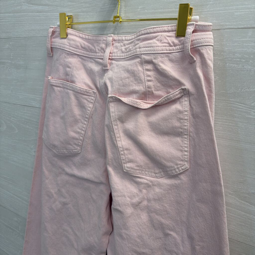 Pink Wide Leg Denim Jeans 8
