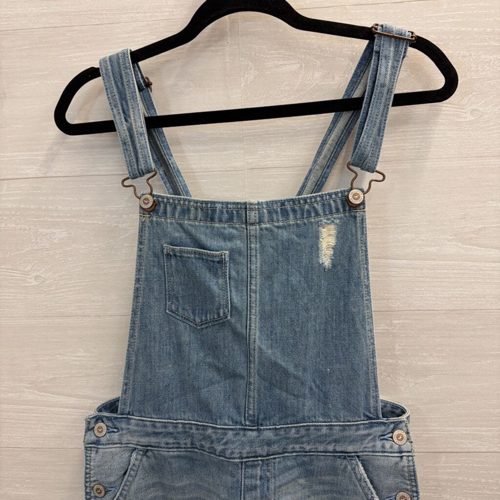 Hollister Light Wash Denim Skirt Overall Dress Medium