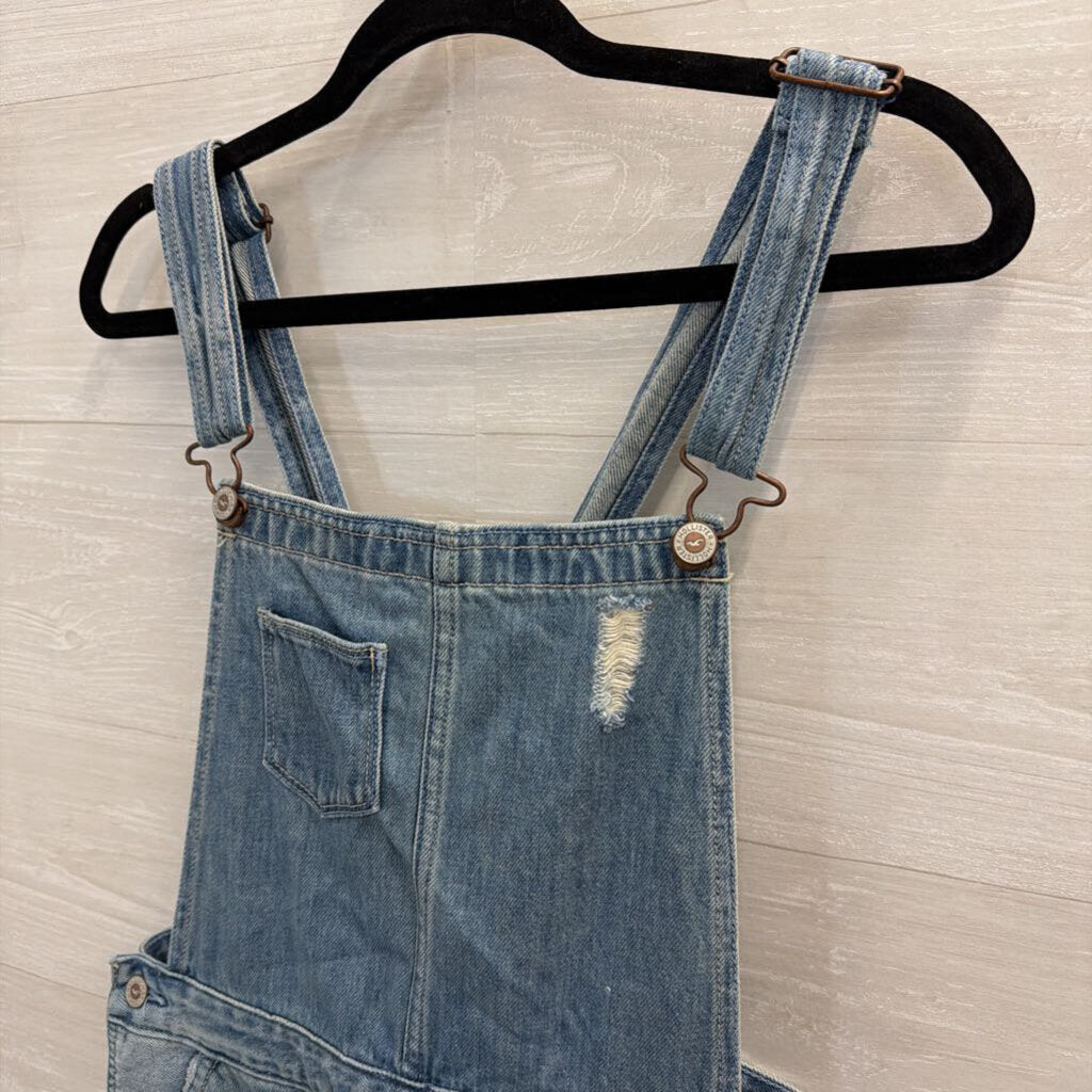 Hollister Light Wash Denim Skirt Overall Dress Medium