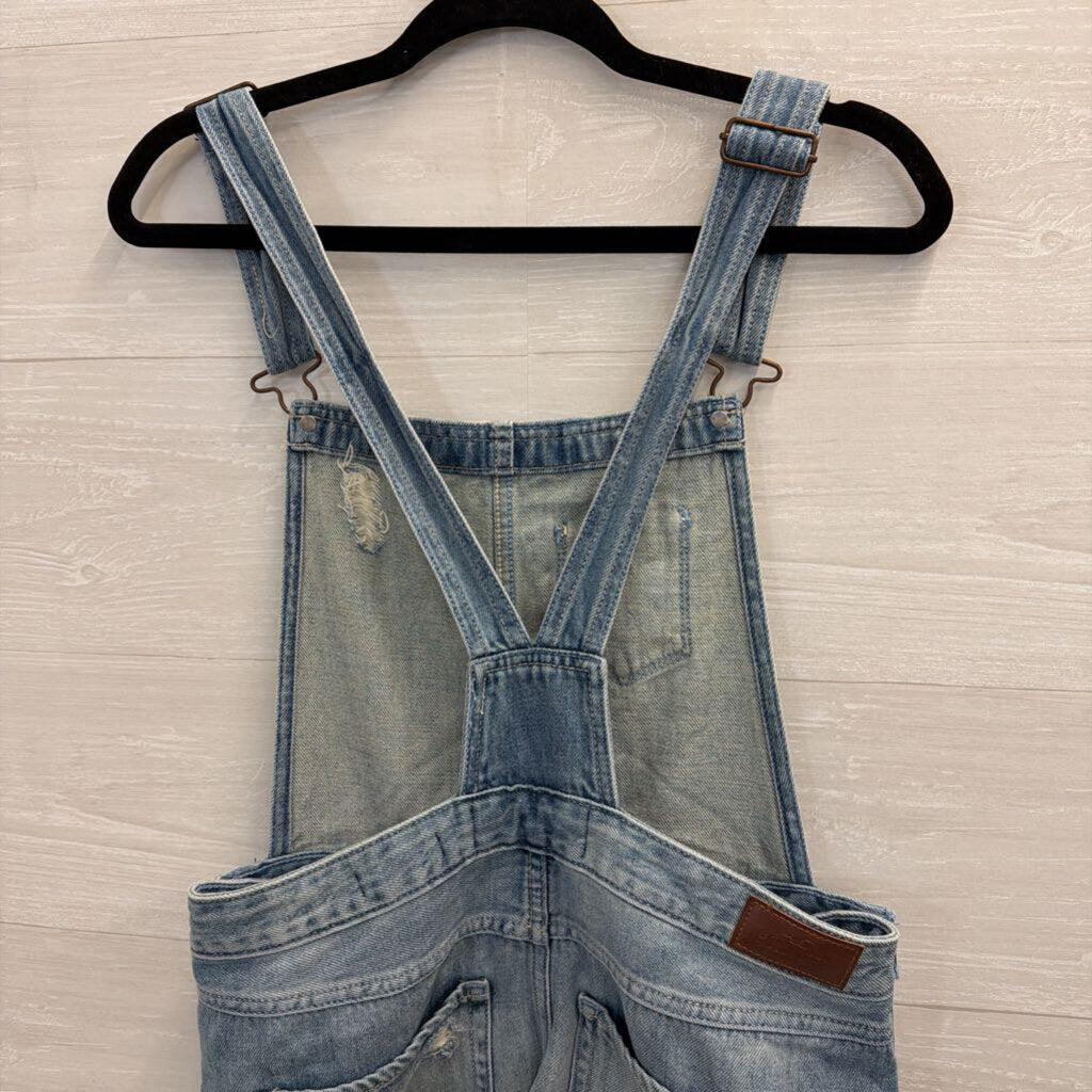 Hollister Light Wash Denim Skirt Overall Dress Medium