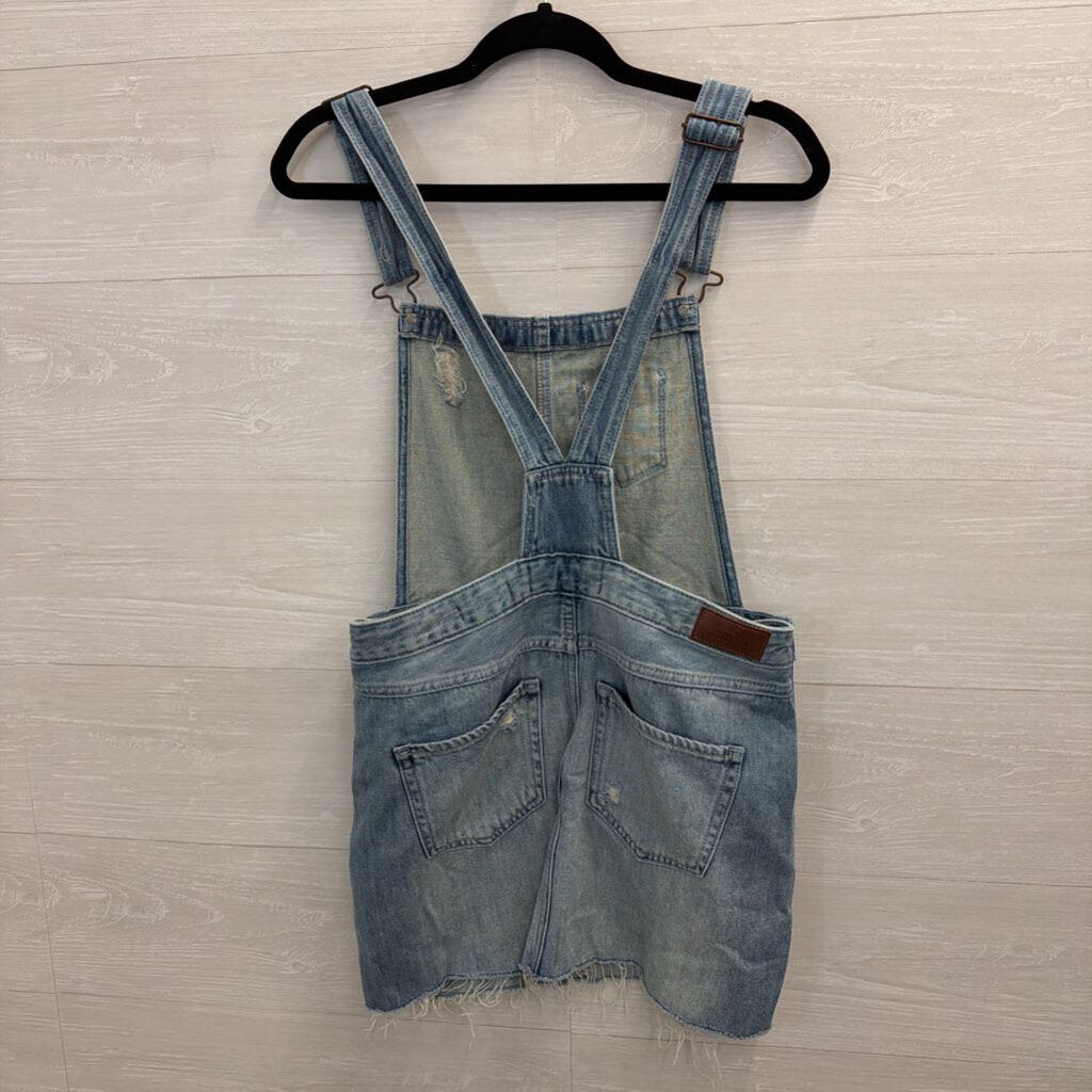 Hollister Light Wash Denim Skirt Overall Dress Medium