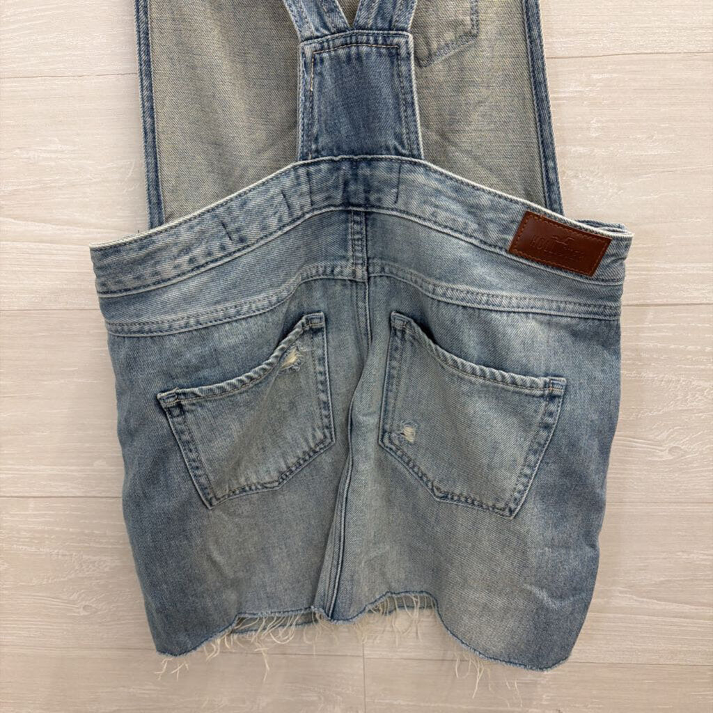 Hollister Light Wash Denim Skirt Overall Dress Medium
