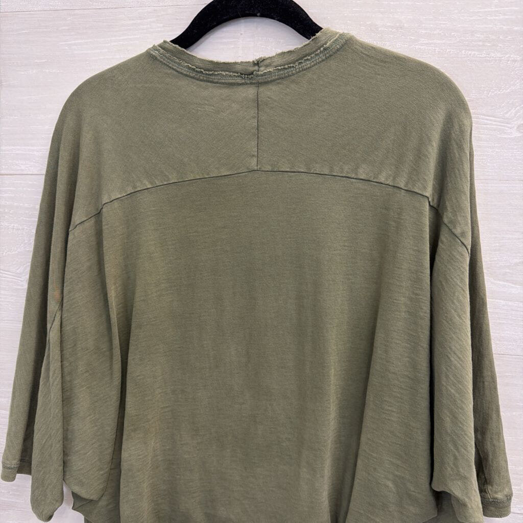 Aerie Green Short Sleeve Slouchy Top Extra Small