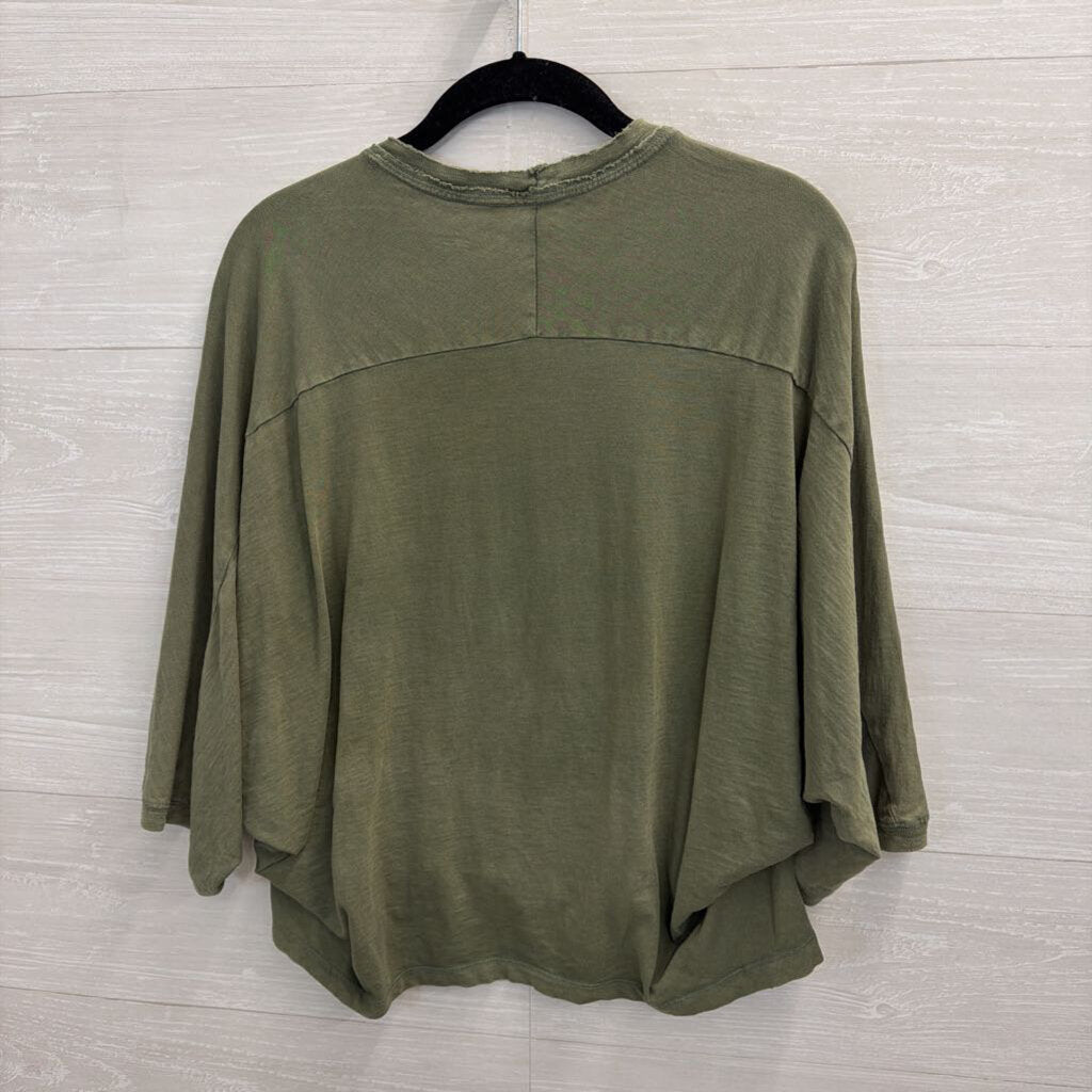 Aerie Green Short Sleeve Slouchy Top Extra Small