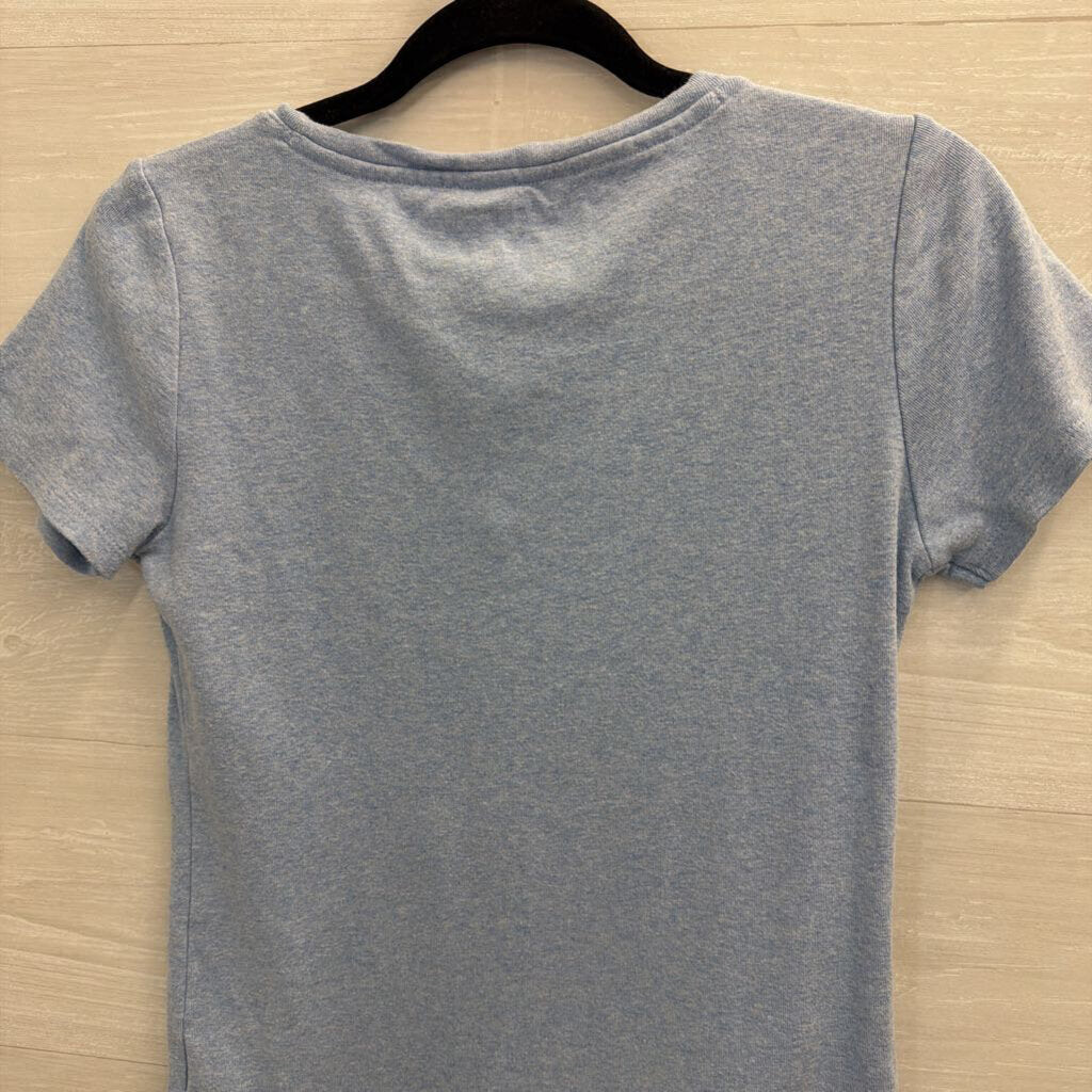 Tommy Hilfiger Blue V Neck Short Sleeve Top Small