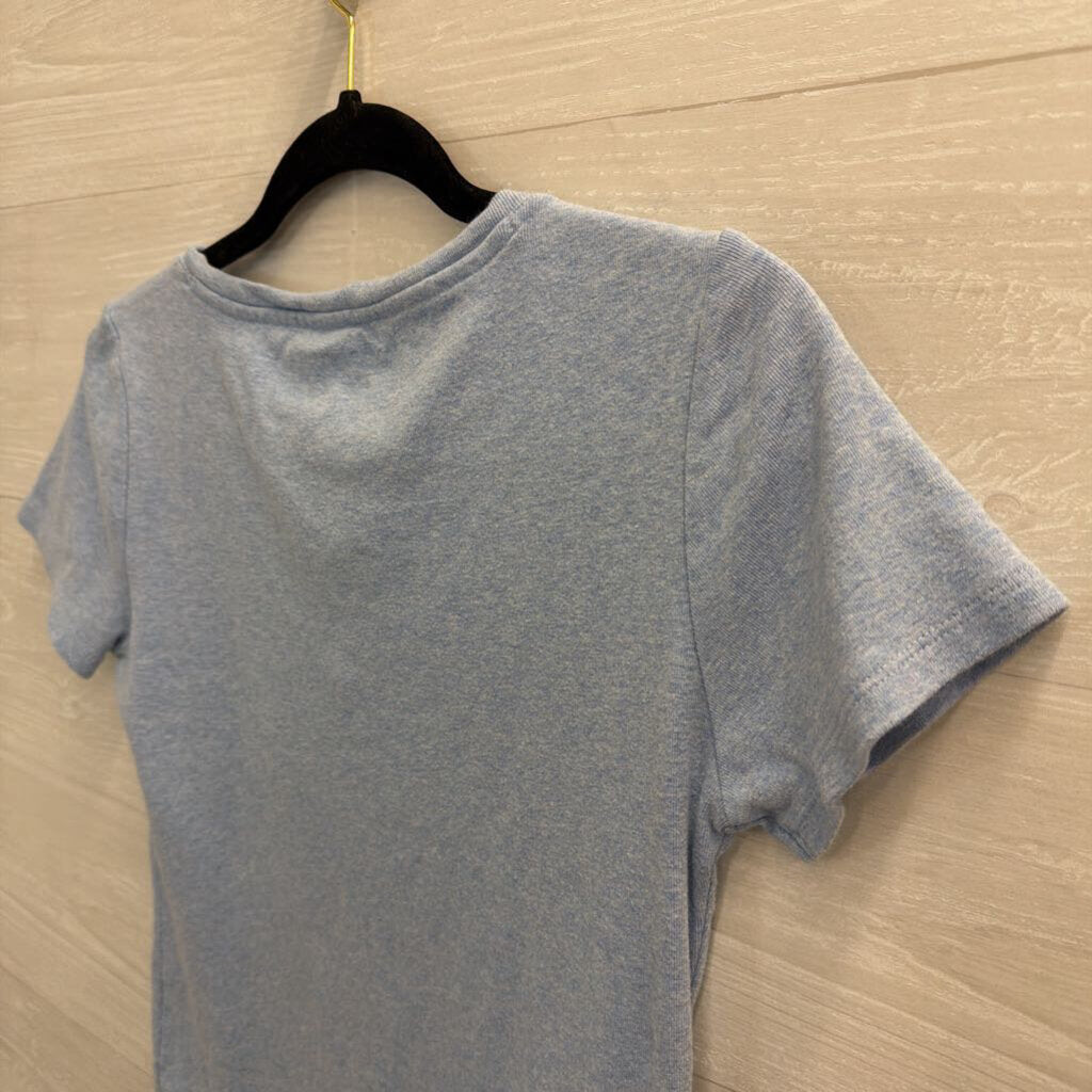 Tommy Hilfiger Blue V Neck Short Sleeve Top Small