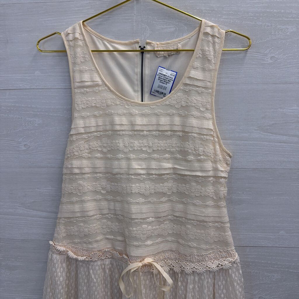 A'reve Cream Lace Sleeveless Mini Dress Medium