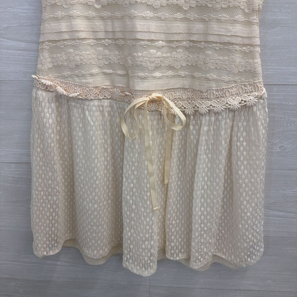 A'reve Cream Lace Sleeveless Mini Dress Medium