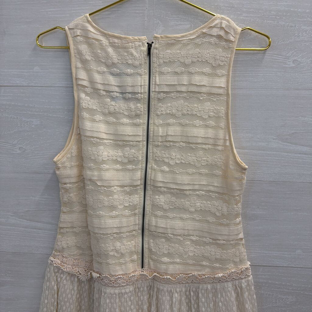 A'reve Cream Lace Sleeveless Mini Dress Medium