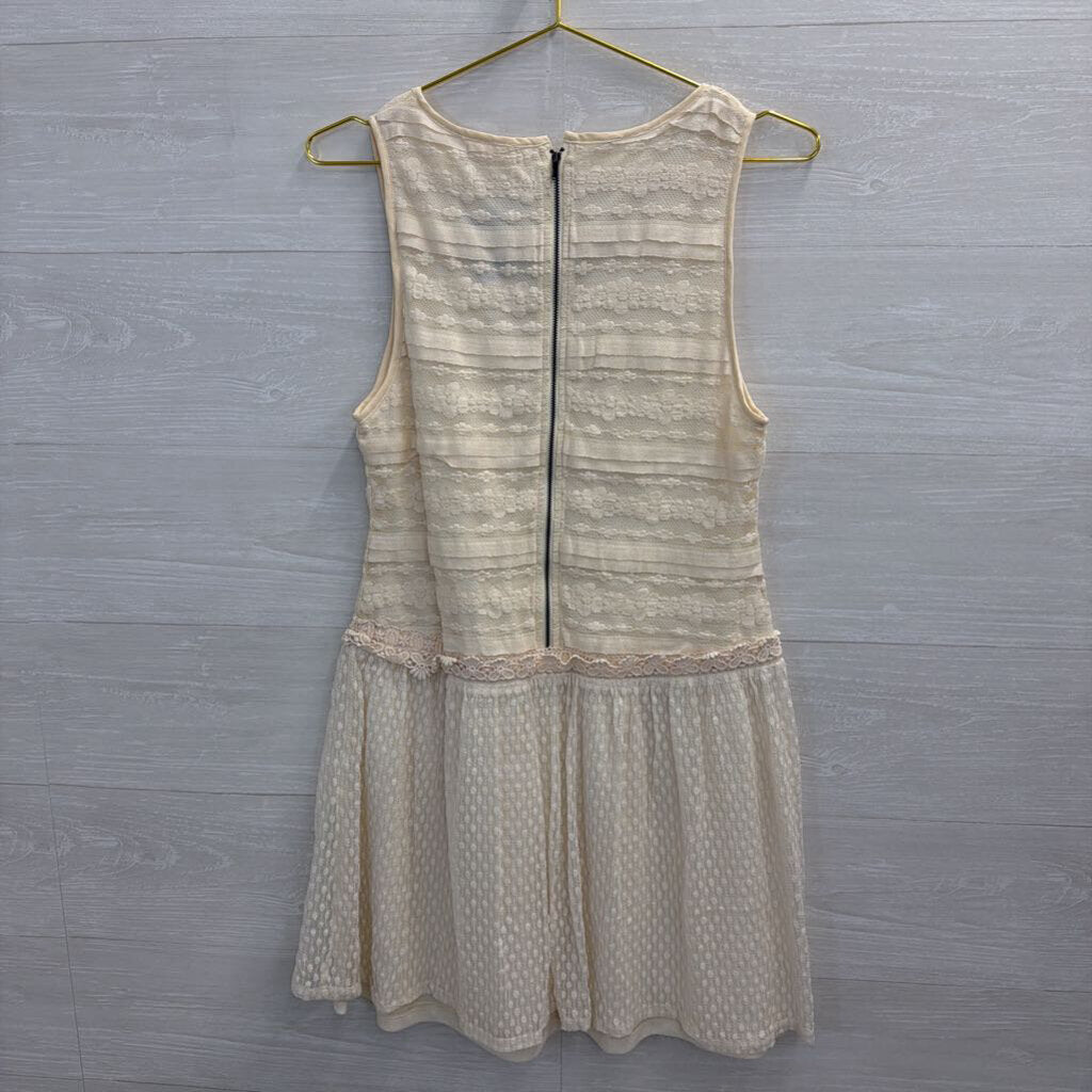 A'reve Cream Lace Sleeveless Mini Dress Medium
