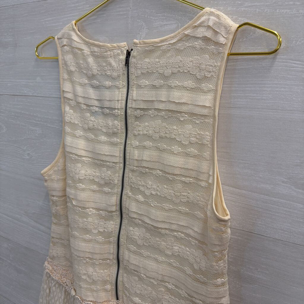 A'reve Cream Lace Sleeveless Mini Dress Medium