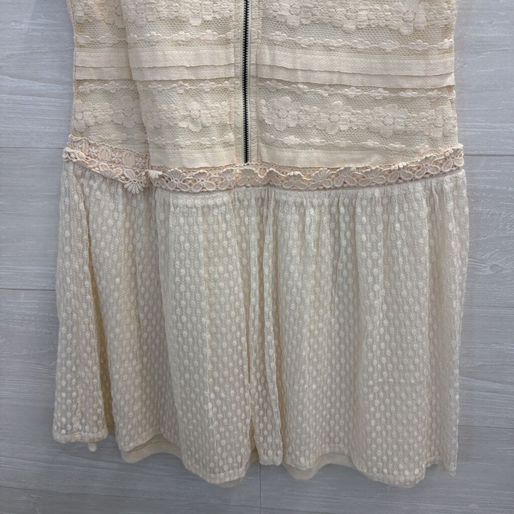 A'reve Cream Lace Sleeveless Mini Dress Medium