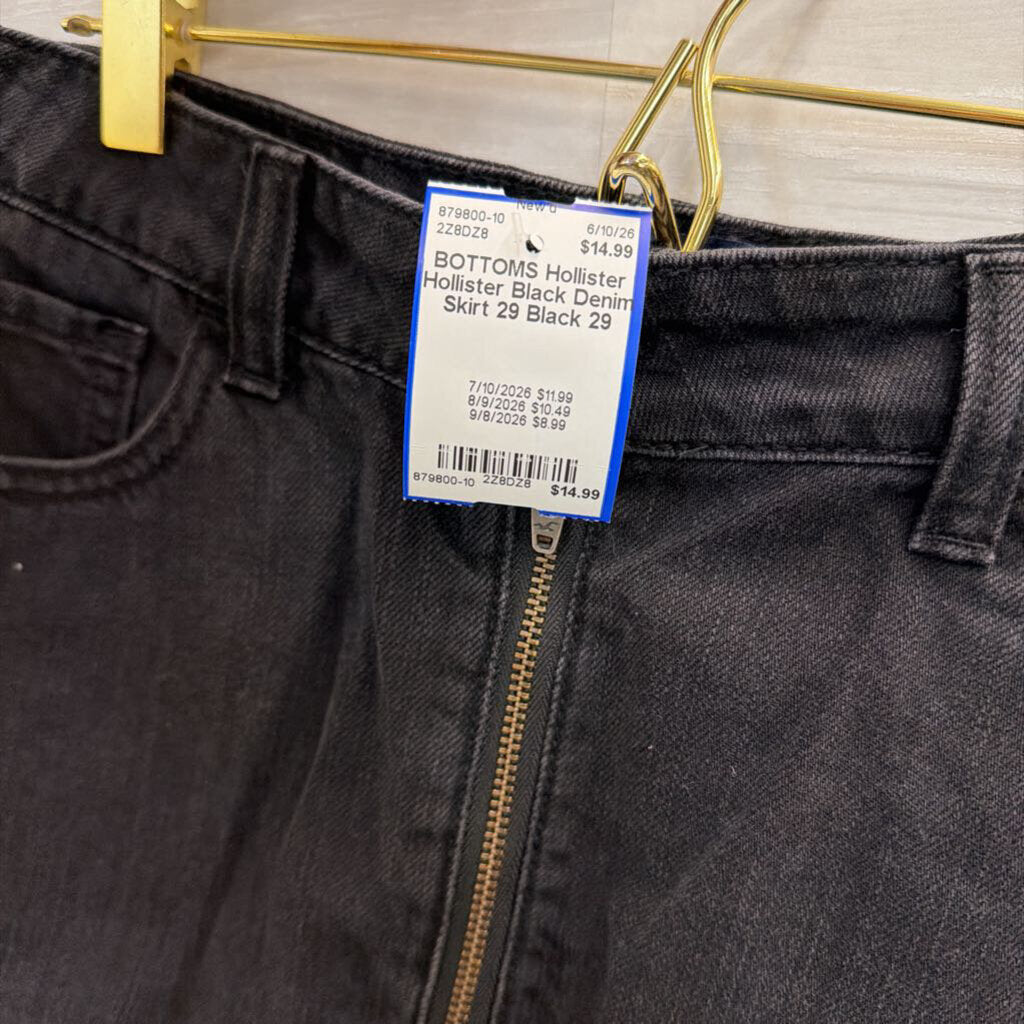Hollister Black Denim Skirt 29