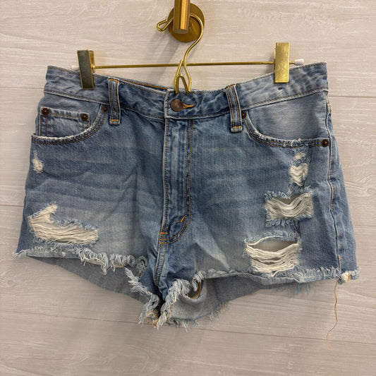 Abercrombie and Fitch Light Wash Distressed Cut Off Shorts 28