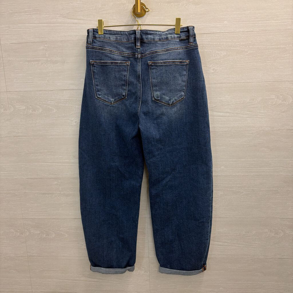 Risen Dark Wash Barrel Leg Jeans 30