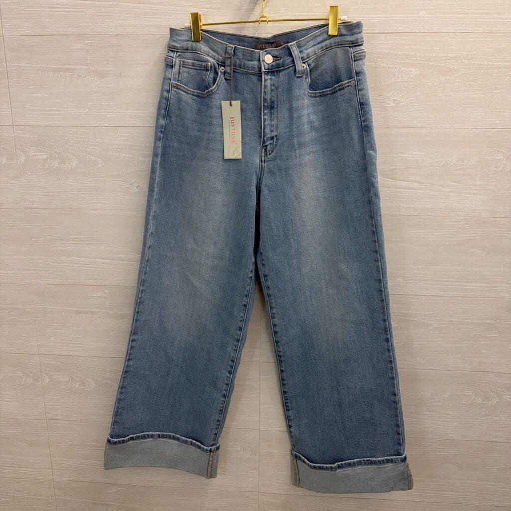 Just USA Light Wash Wide Leg Jeans 31 Petite