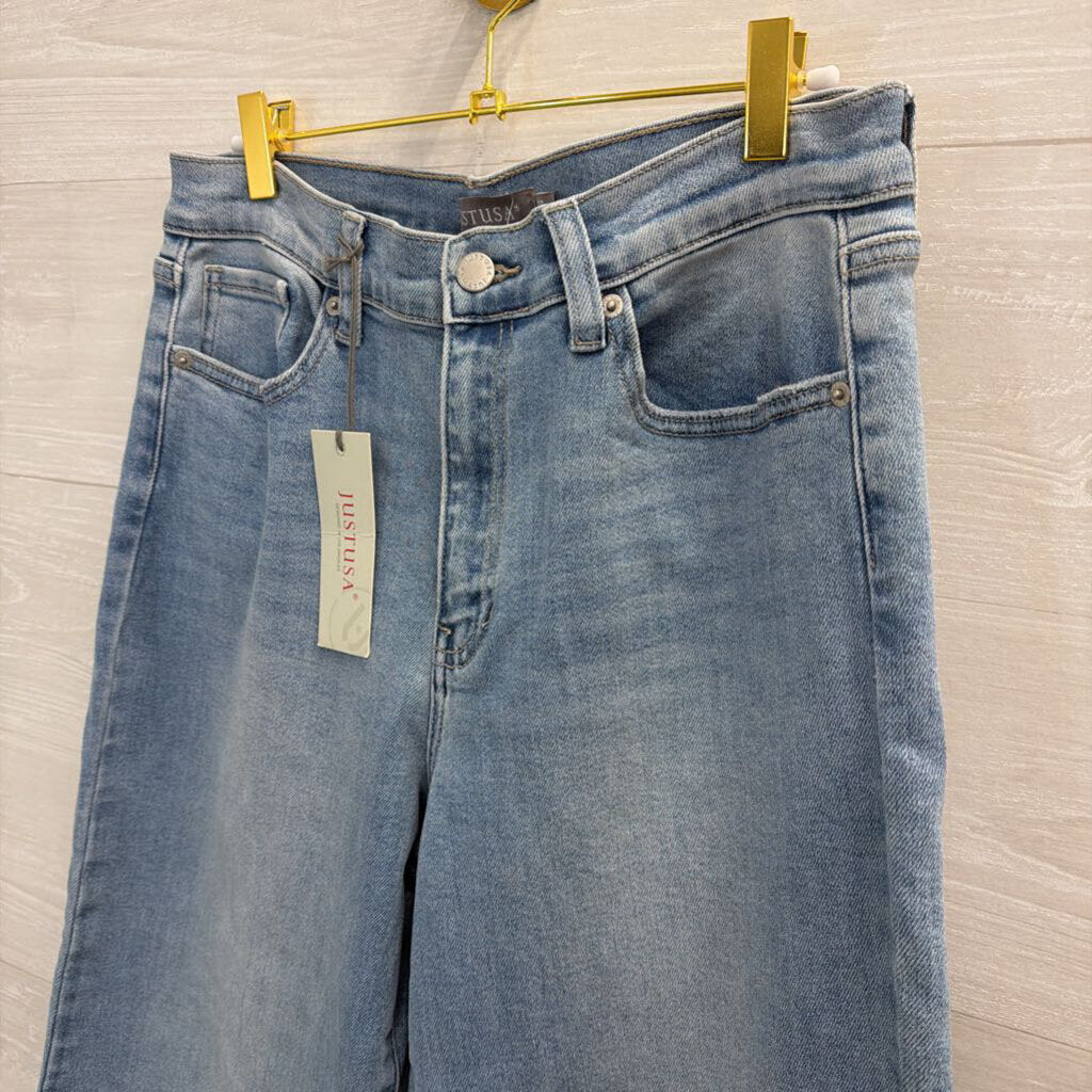 Just USA Light Wash Wide Leg Jeans 31 Petite