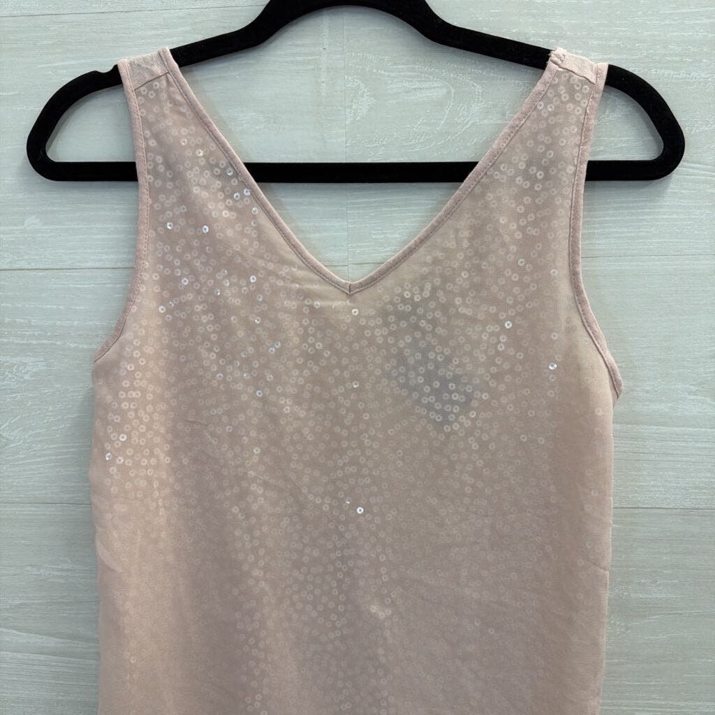 The Limited Pink Sequin Tank Top Extra Small