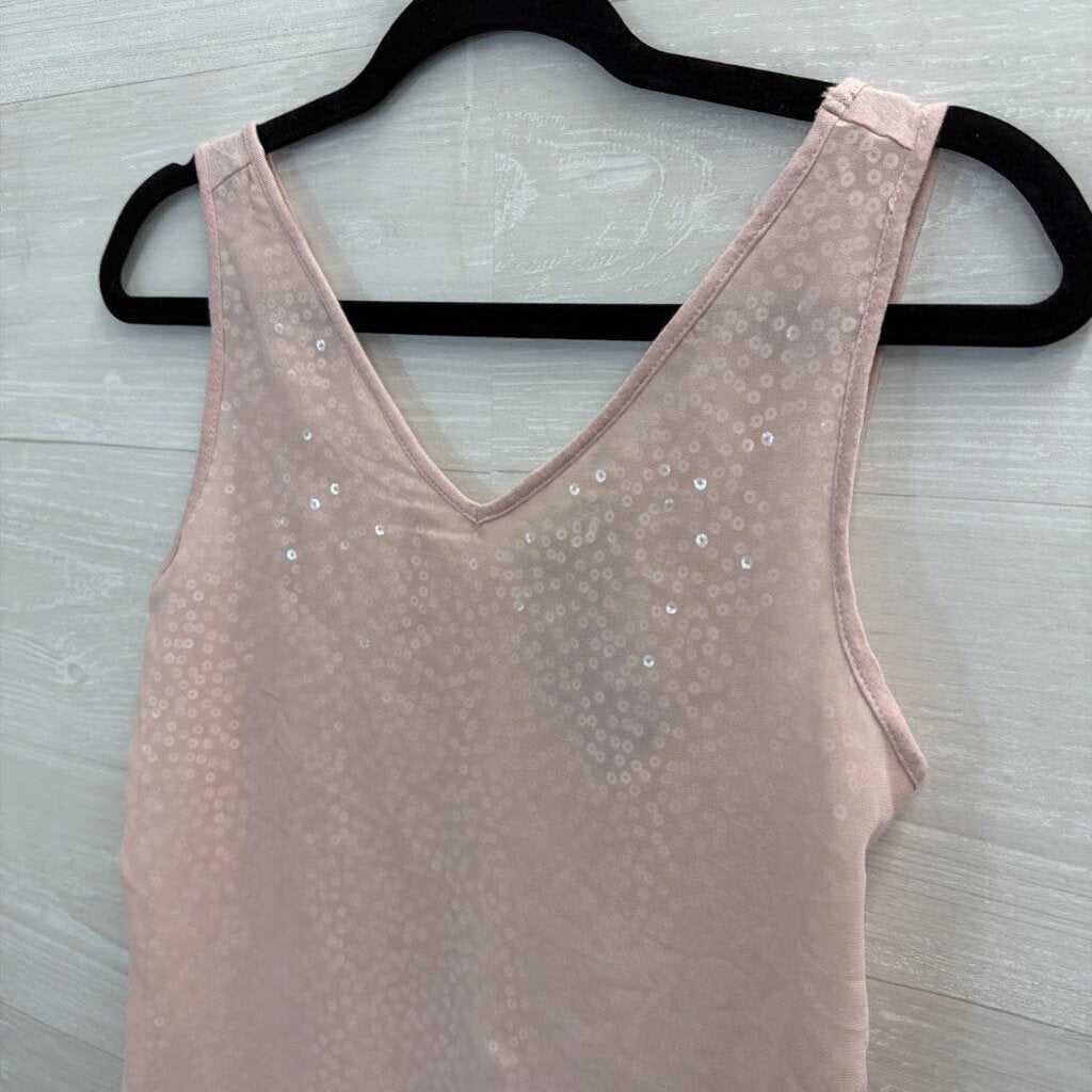 The Limited Pink Sequin Tank Top Extra Small