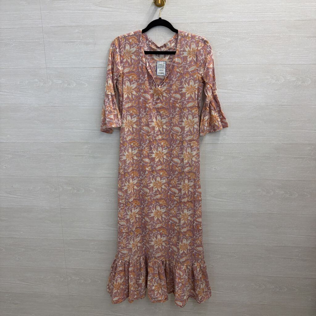Livro Pink/ Multi Print Long Sleeve Maxi Dress Extra Small
