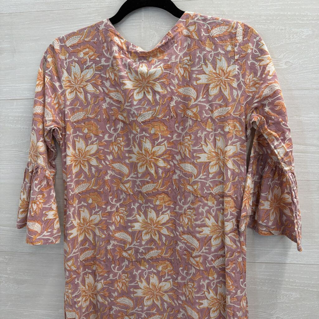 Livro Pink/ Multi Print Long Sleeve Maxi Dress Extra Small