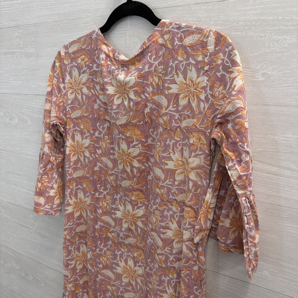 Livro Pink/ Multi Print Long Sleeve Maxi Dress Extra Small