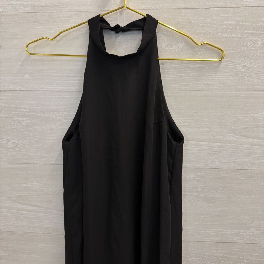 Lulus Black High Neck Lace Hem Dress Extra Small