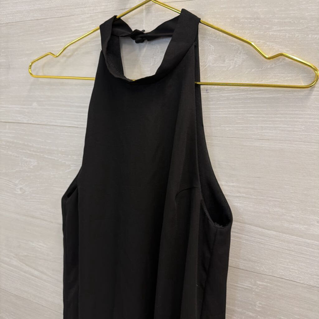 Lulus Black High Neck Lace Hem Dress Extra Small