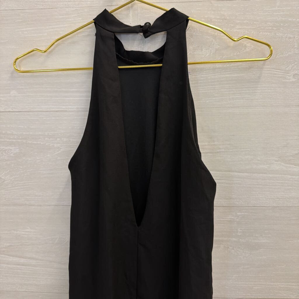 Lulus Black High Neck Lace Hem Dress Extra Small
