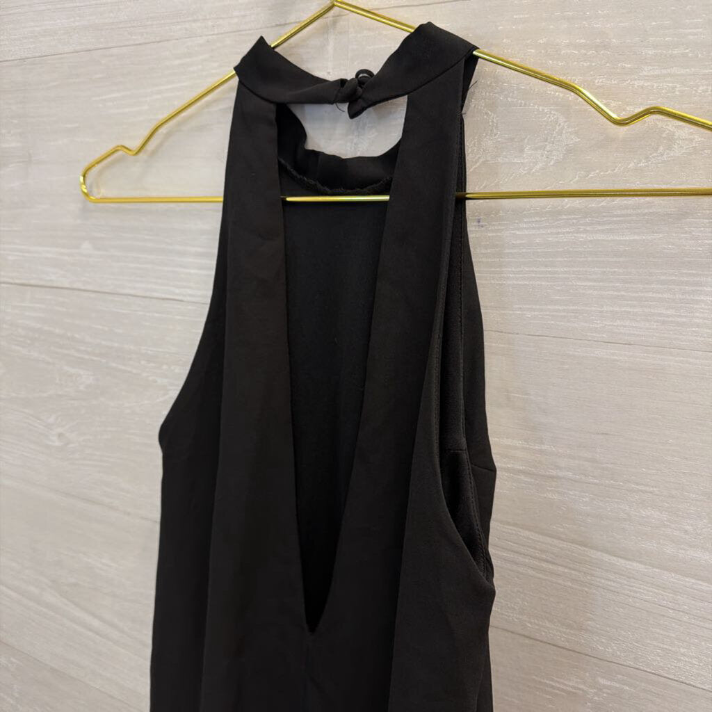 Lulus Black High Neck Lace Hem Dress Extra Small
