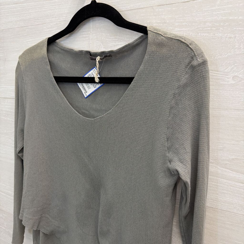 Cut Loose Grey 100% Cotton Long Sleeve Top Small