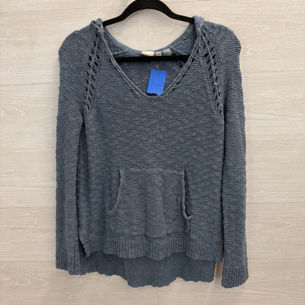 Roxy Blue Knit Long Sleeve Hooded Pullover Extra Small