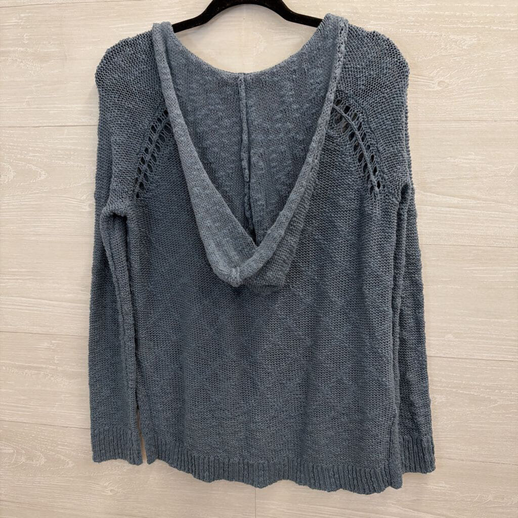Roxy Blue Knit Long Sleeve Hooded Pullover Extra Small
