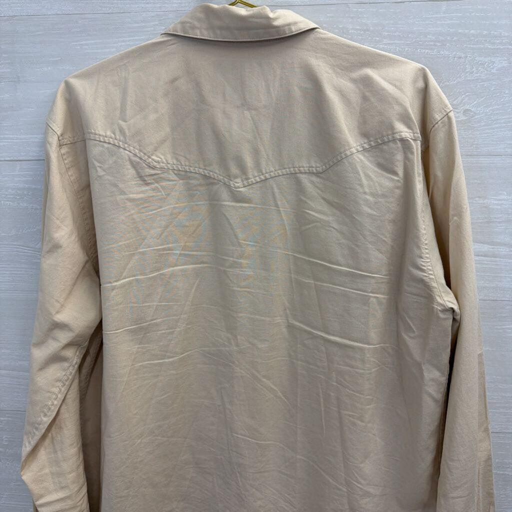 Howler Bros Beige Embroidered Long Sleeve Snap Front Top Large