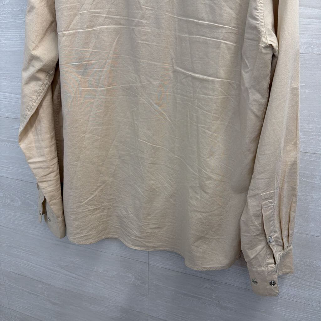 Howler Bros Beige Embroidered Long Sleeve Snap Front Top Large