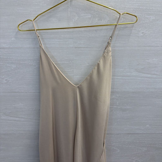 Banana Republic Beige Silky Tie Waist Maxi Dress Extra Small