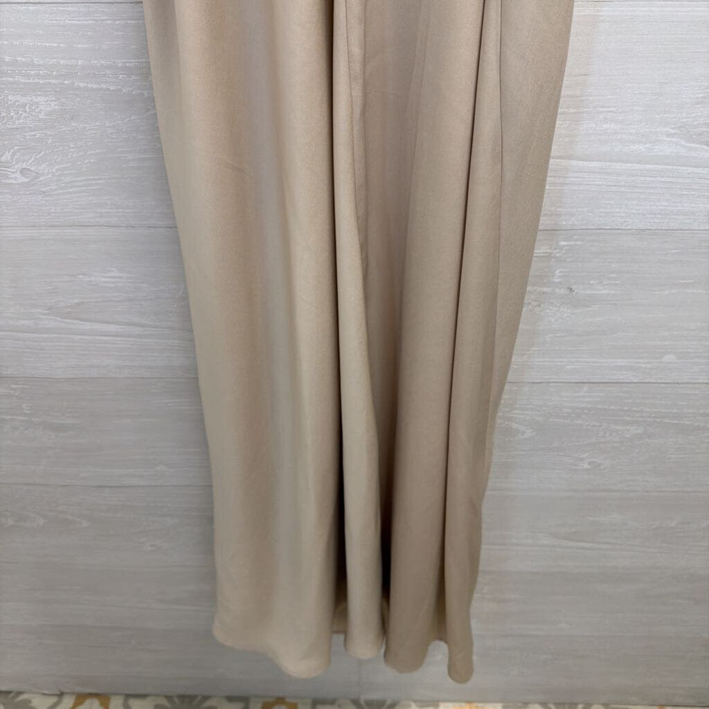 Banana Republic Beige Silky Tie Waist Maxi Dress Extra Small