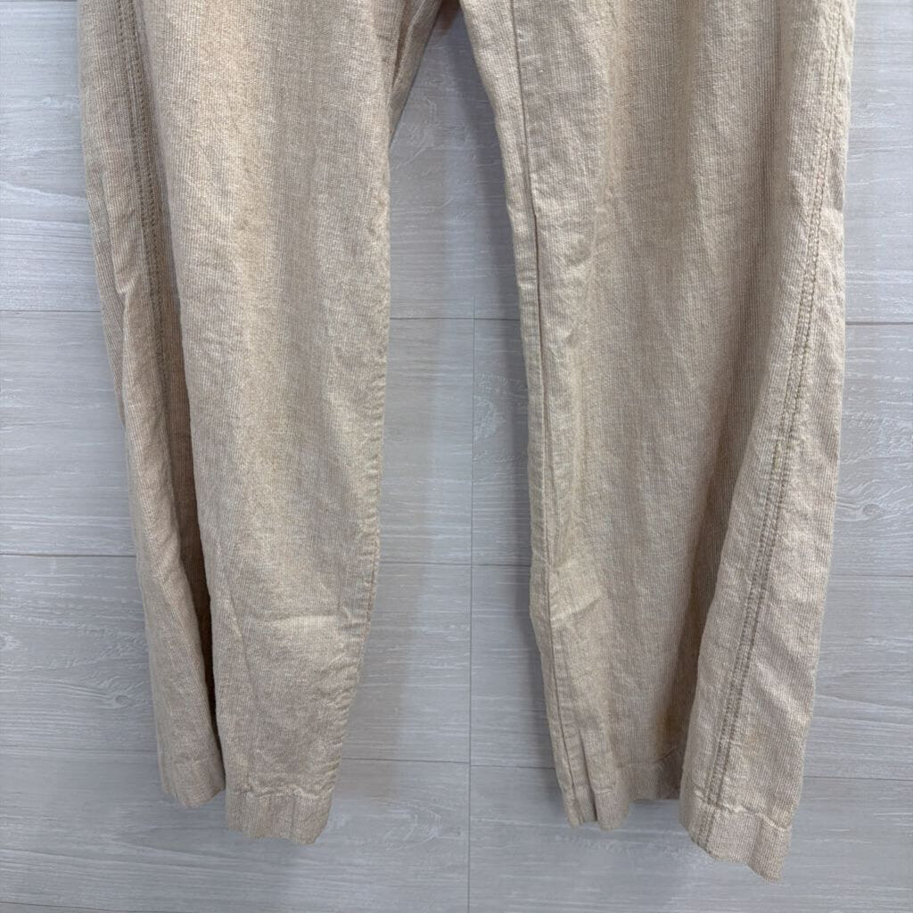 Pilcro Biege Linen Blend Wide Leg Pants 0