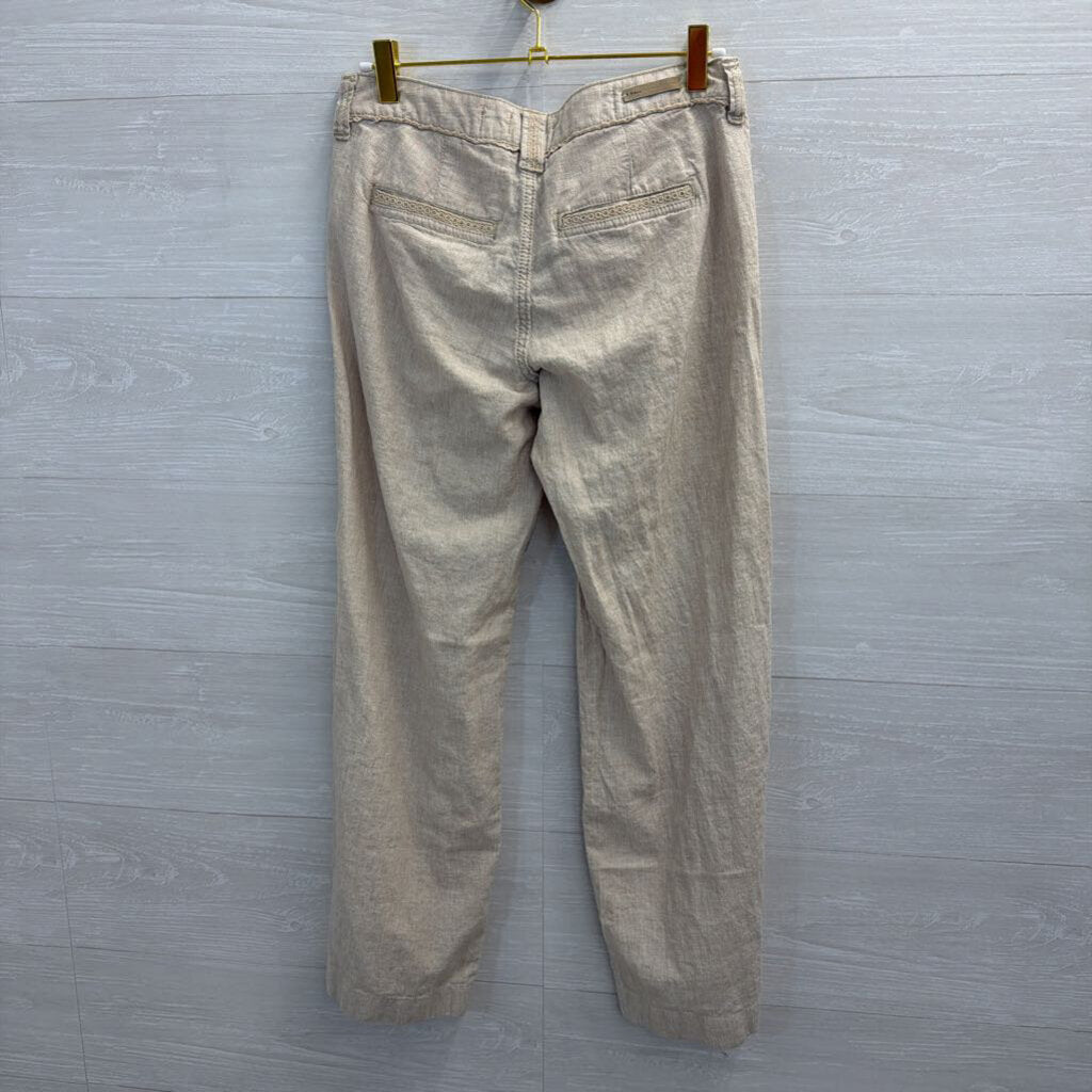 Pilcro Biege Linen Blend Wide Leg Pants 0