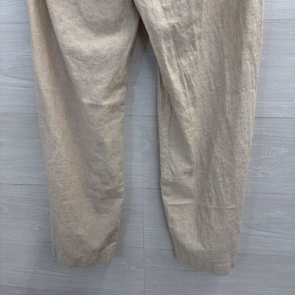Pilcro Biege Linen Blend Wide Leg Pants 0