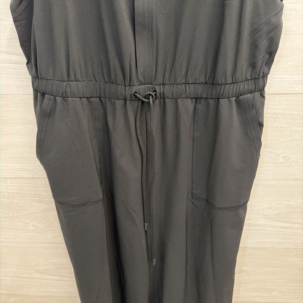 T By Talbots Black Sleeveless Tie Waist Jumpsuit Medium