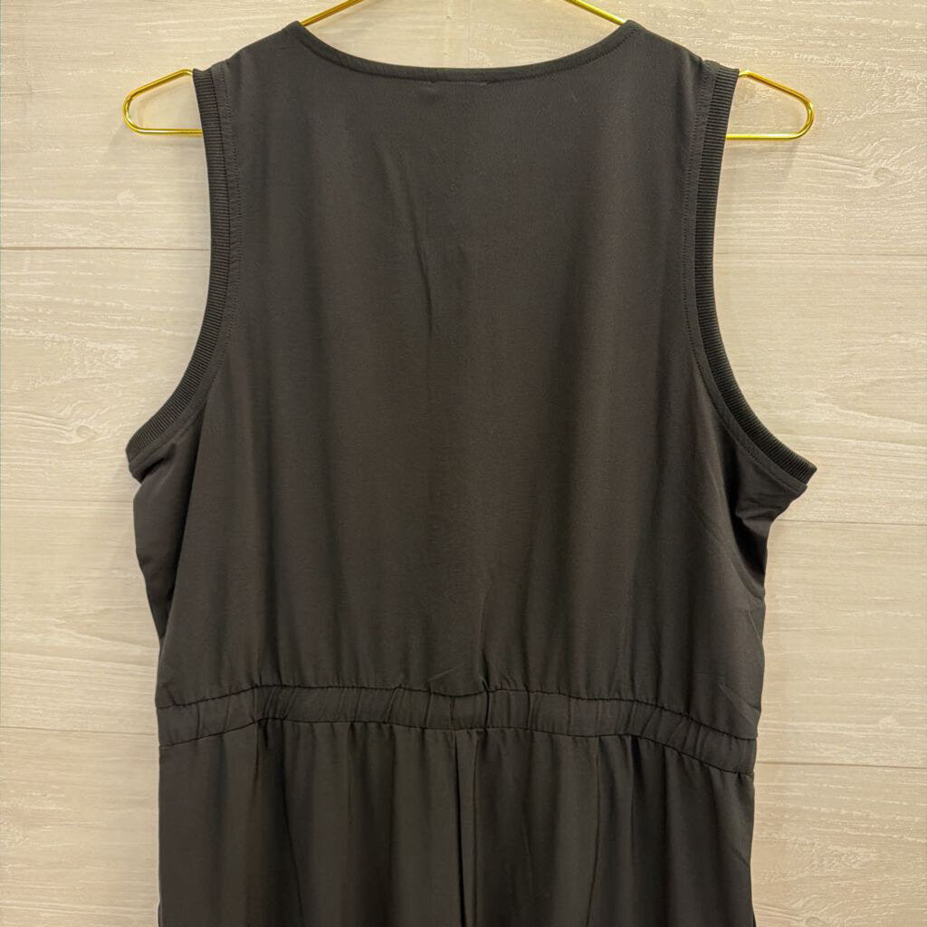 T By Talbots Black Sleeveless Tie Waist Jumpsuit Medium