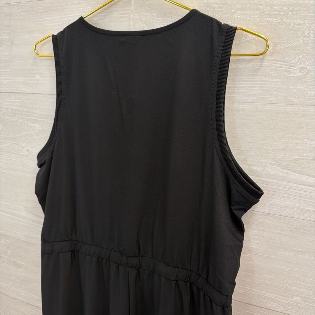 T By Talbots Black Sleeveless Tie Waist Jumpsuit Medium