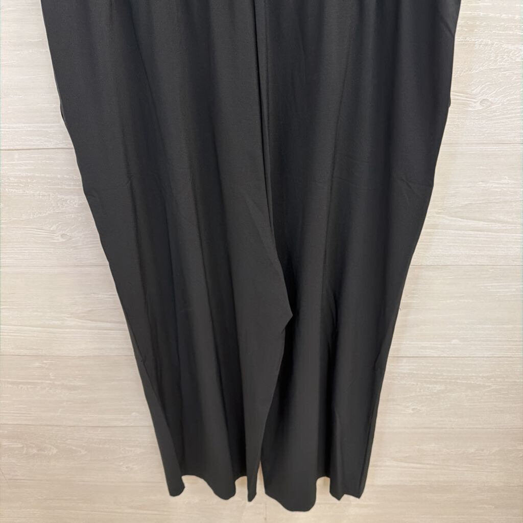 T By Talbots Black Sleeveless Tie Waist Jumpsuit Medium